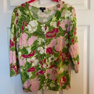 Talbots Petites Tropical Flower Cardigan - Size P